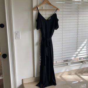 Sienna Sky Black Crop Jumpsuit size Med Wide Leg